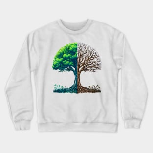 Alive and Dead Tree Design Crewneck Sweatshirt